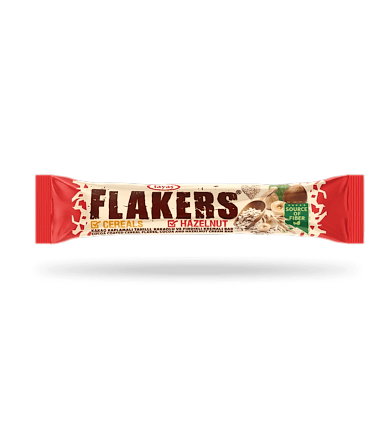 Flakers - Kakao Kaplamalı Tahıllı ve Fındıklı Kremalı Bar